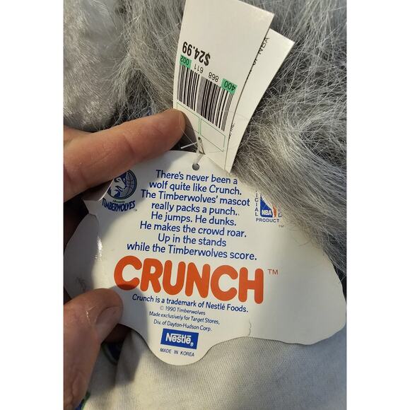 Vintage 1990 Minnesota Timberwolves Crunch #99 1/2 Plush Figure from Target Rare - Picture 3 of 6